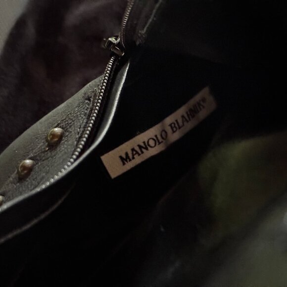 Stunning Manolo Blahnik Studded Grey Suede Boots Size 7 - Picture 5 of 5